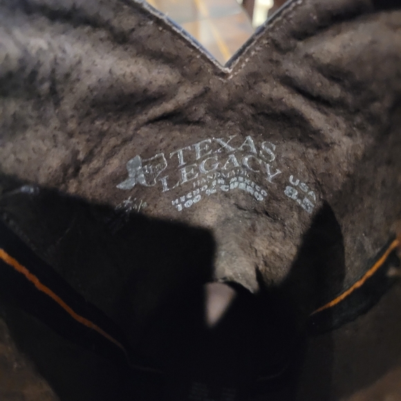 Texas Legacy Brown Alligator Embossed Cowbou Boots With Cat Paws Excellent 8.5 main image 7